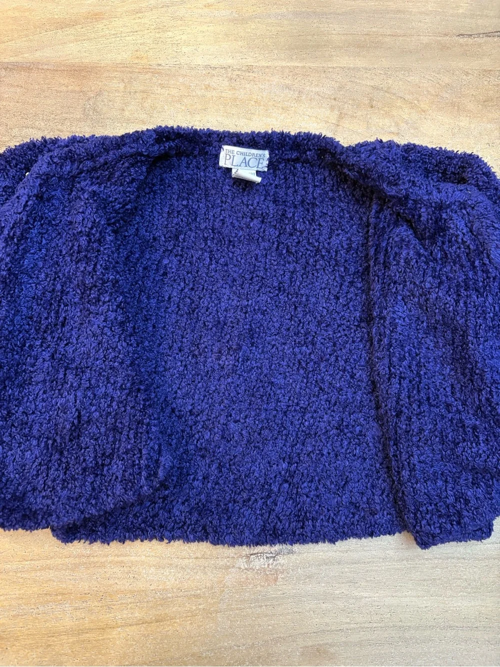 Vintage 90s The Childrens Place Chenille Cardigan Sweater Purple Rosette 3T⁠